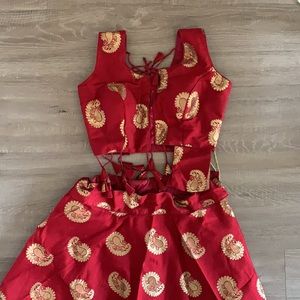 Red And Gold Indian Lehenga